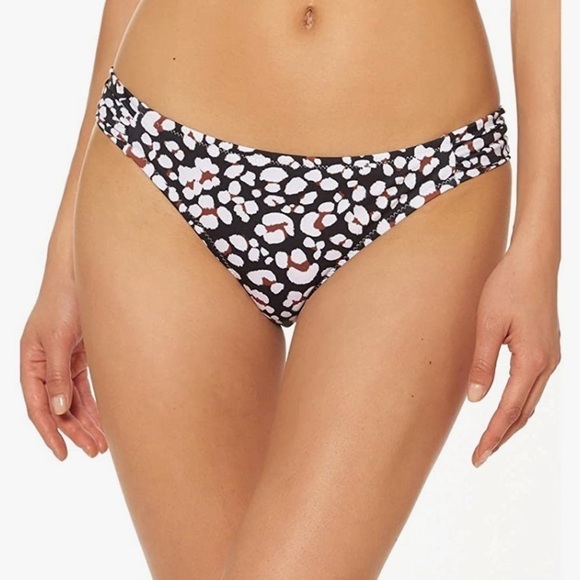 Jessica Simpson Ruched Leopard Bikini Hipster Bottoms - Picture 1 of 6